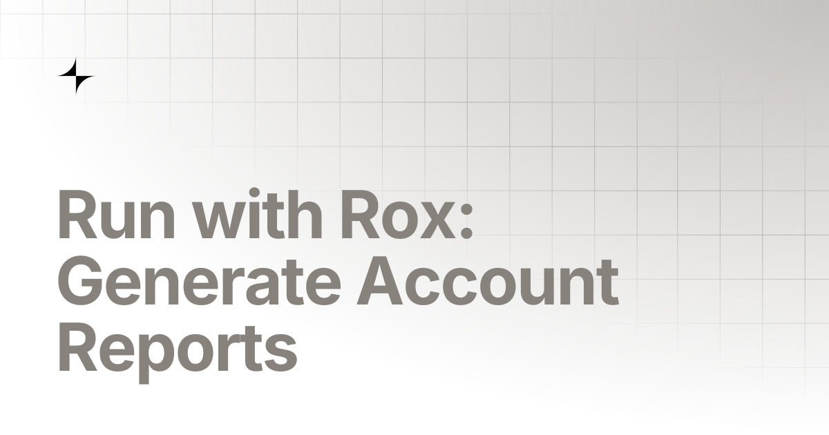 Run with Rox: Generate Account Reports | ROX Docs